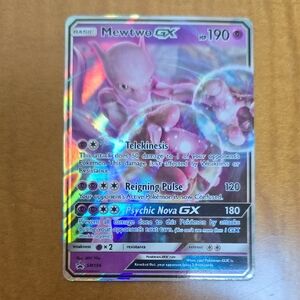 Mewtwo GX Black Star Promo SM196 Holo Pokemon Card (NM)!